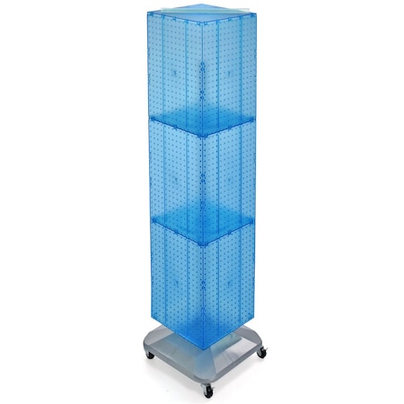 Azar Displays Four-Sided Pegboard Tower Revolving Display Panel Size 14"W x 60"H 701465-BLU